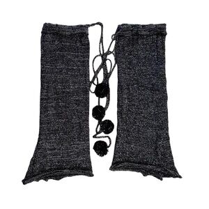 Leg Avenue Knit Flare Leg Warmers w/Drawstring Pom Poms Festival Wear
